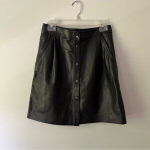 Vince Lamb Leather Mini Skirt 4
